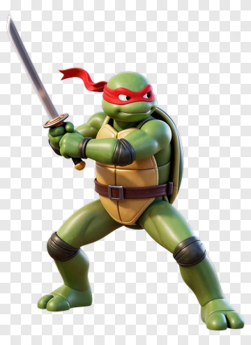 Cartoon Ninja Turtle Holding A Sword PNG