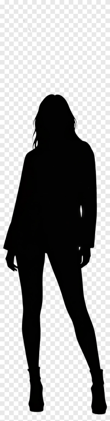 Silhouette Of A Woman Standing PNG