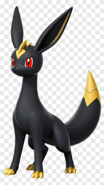 Black Cat-Like Pokémon With Red Eyes PNG