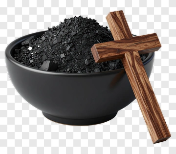 Bowl Of Ashes With Wooden Cross PNG