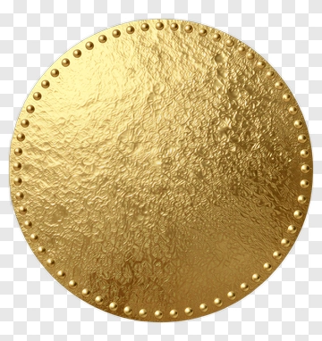 Gold Circular Plate With Beaded Edge PNG