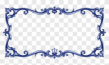 Blue Ornate Decorative Frame PNG