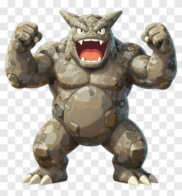Rock Monster Character PNG