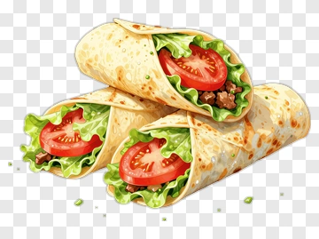 Delicious Beef Wraps With Lettuce And Tomatoes PNG