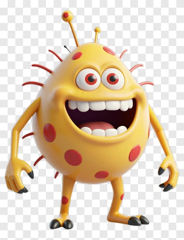 Cartoon Yellow Monster Character PNG
