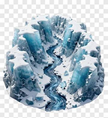 Iceberg Landscape With River PNG