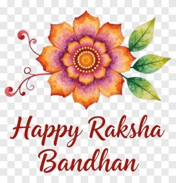 Happy Raksha Bandhan Flower Design PNG