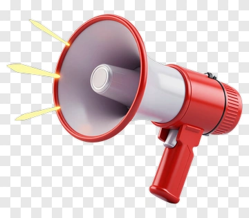 Red Megaphone With Sound Waves PNG