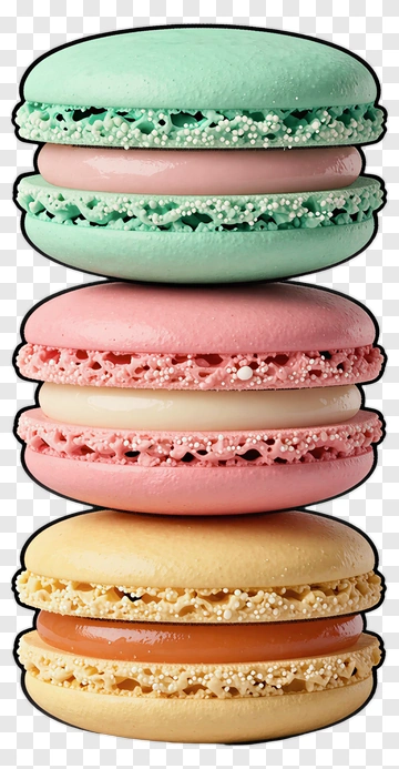 Colorful Macarons Stack PNG