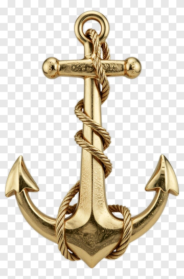 Gold Anchor With Rope PNG