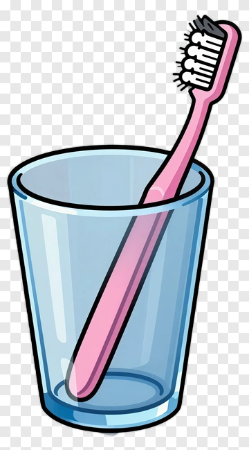 Pink Toothbrush In A Clear Cup PNG