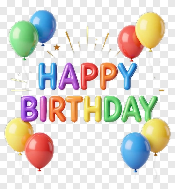 Colorful Birthday Balloon Decorations PNG