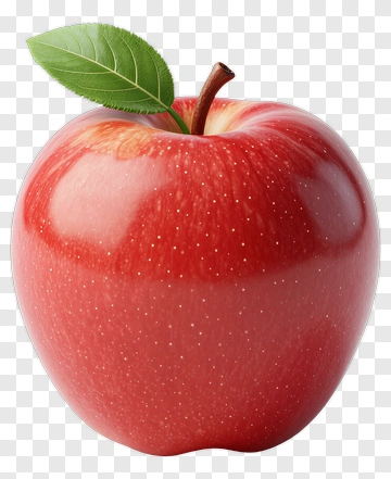 Red Apple With Leaf PNG