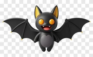 Cartoon Bat With Outstretched Wings PNG