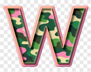 Camouflage Letter W PNG