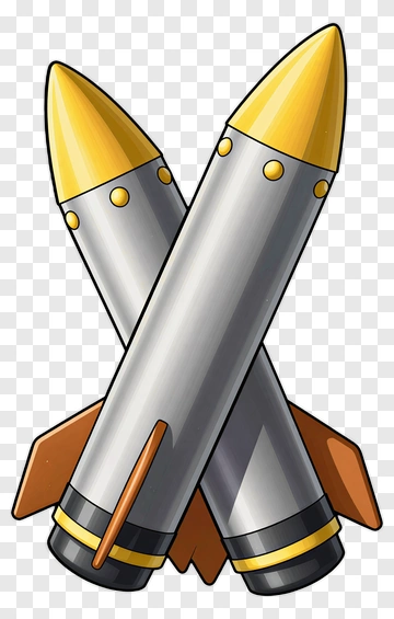 Cartoon Missiles Crossed PNG