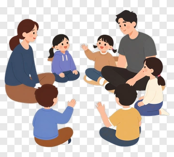 Family Sitting Together In A Circle PNG