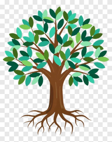 Colorful Tree With Green Leaves PNG
