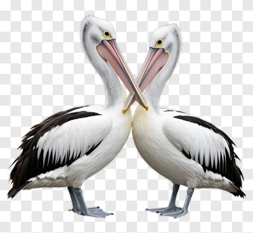 Pair Of Pelicans Facing Each Other PNG