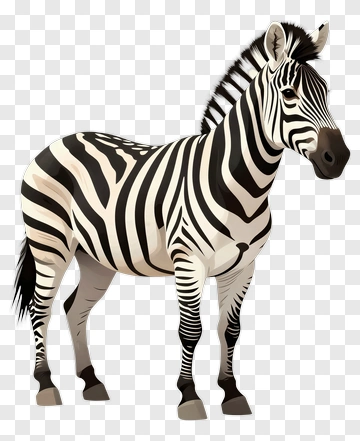 Realistic Zebra Standing PNG