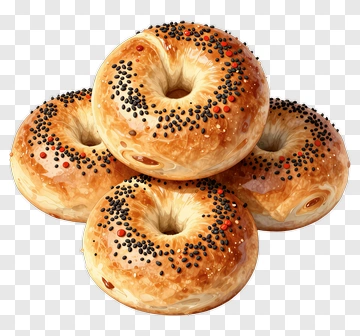 Fresh Bagels With Sesame And Poppy Seeds PNG