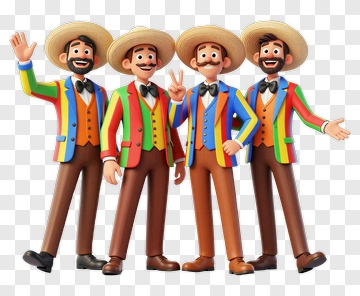 Cartoon Mariachi Band Members PNG