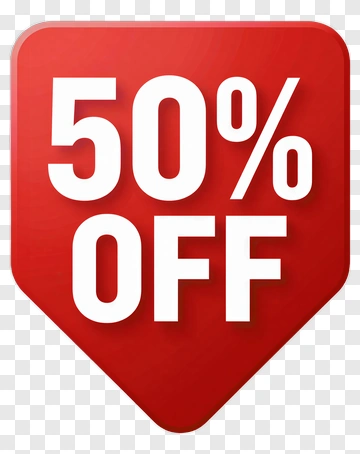 50% Off Sale Sign PNG