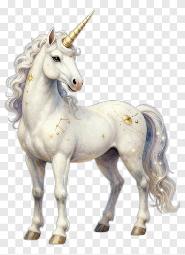 Unicorn With Cosmic Patterns PNG