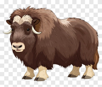 Cartoon Musk Ox PNG