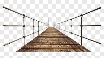 Wooden Bridge With Railing PNG