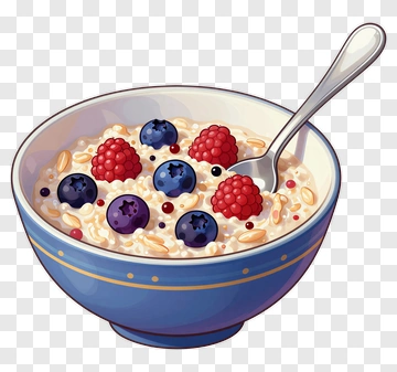 Bowl Of Oatmeal With Berries PNG