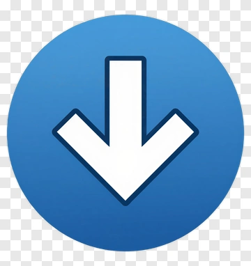 Blue Circle With Down Arrow PNG