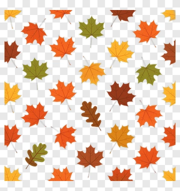 Colorful Autumn Leaves Pattern PNG