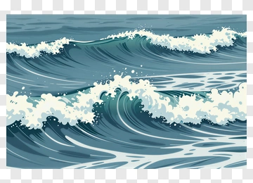 Ocean Waves Illustration PNG