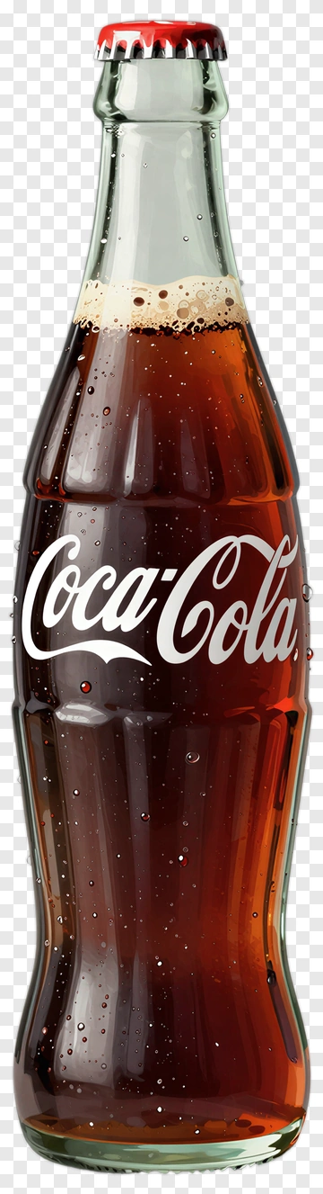 Coca-Cola Bottle With Bubbles PNG