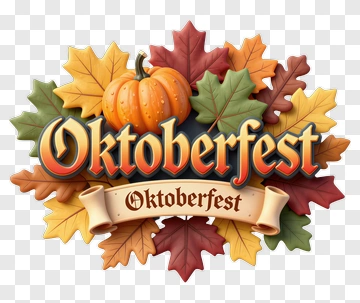 Oktoberfest Pumpkin And Autumn Leaves PNG