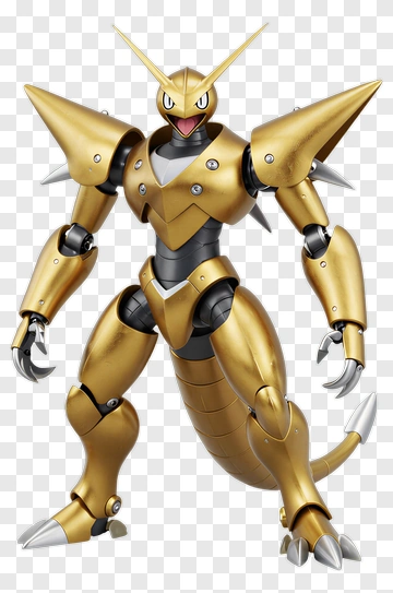 3D Robot Character With Spikes And Golden Armor PNG