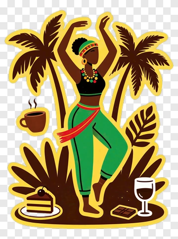 Dancer With Tropical Elements PNG