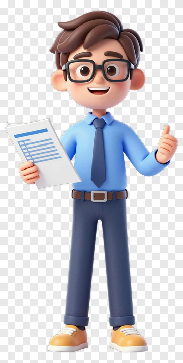 3D Businessman Holding A Document PNG