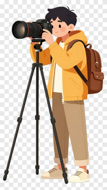 Young Photographer Taking A Picture With A Camera PNG