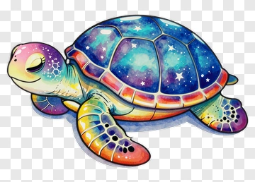 Colorful Cartoon Turtle PNG