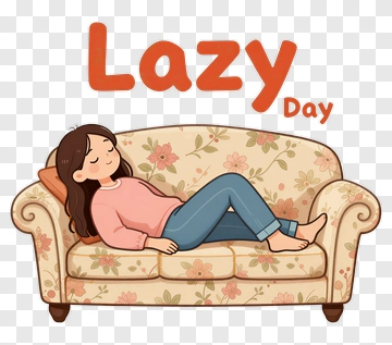 Lazy Day On A Floral Couch PNG