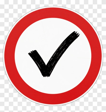 Check Mark Sign In Red Circle PNG