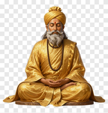 Meditating Sage In Golden Robes PNG