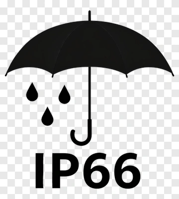 Black Umbrella With Ip66 Water Resistance Symbol PNG