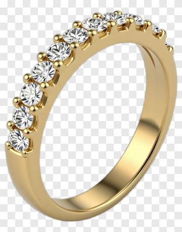 Gold Ring With Diamonds PNG