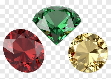 Colorful Gemstones In Various Shapes PNG