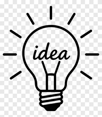 Light Bulb With Idea Text PNG