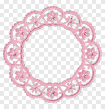 Pink Floral Lace Frame PNG