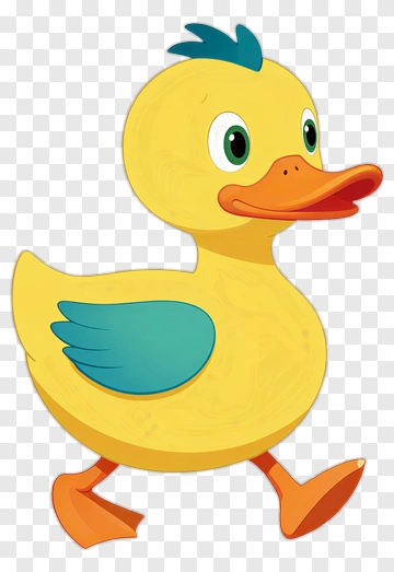 Cartoon Duck Walking PNG